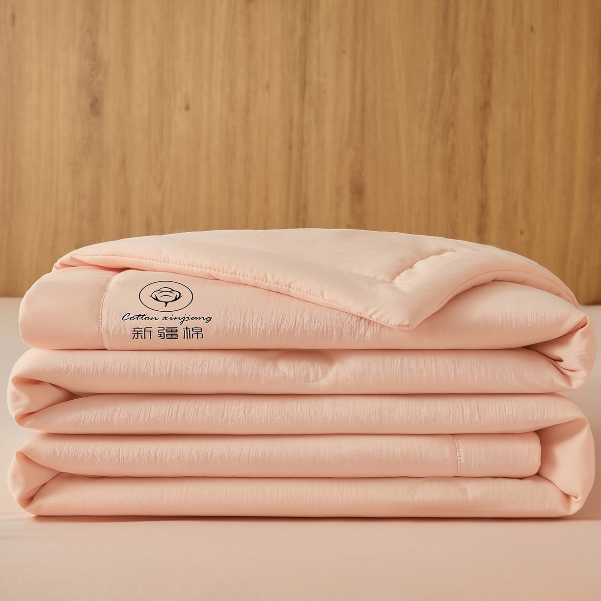 91家纺网 家纺一手货源 找家纺 晓时候 2026春夏新款纯色水洗棉双拼夏被新疆棉花被夏凉被空调被被子被芯-素夏 素夏-少女粉
