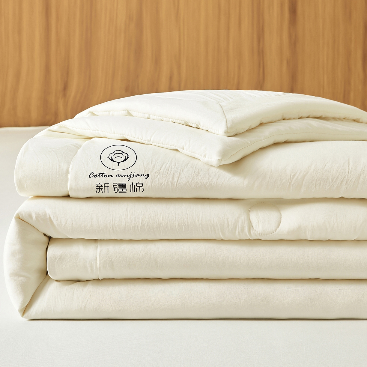 91家纺网 家纺一手货源 找家纺 晓时候 2026春夏新款纯色水洗棉双拼夏被新疆棉花被夏凉被空调被被子被芯-素夏 素夏-奶白