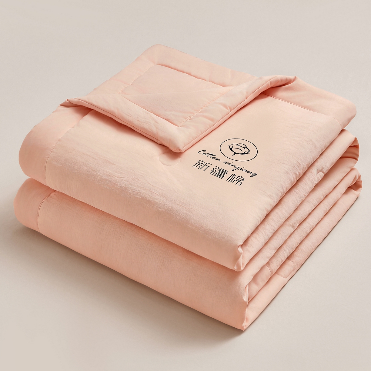 91家纺网 家纺一手货源 找家纺 晓时候 2026春夏新款纯色水洗棉双拼夏被新疆棉花被夏凉被空调被被子被芯-素夏 素夏-少女粉