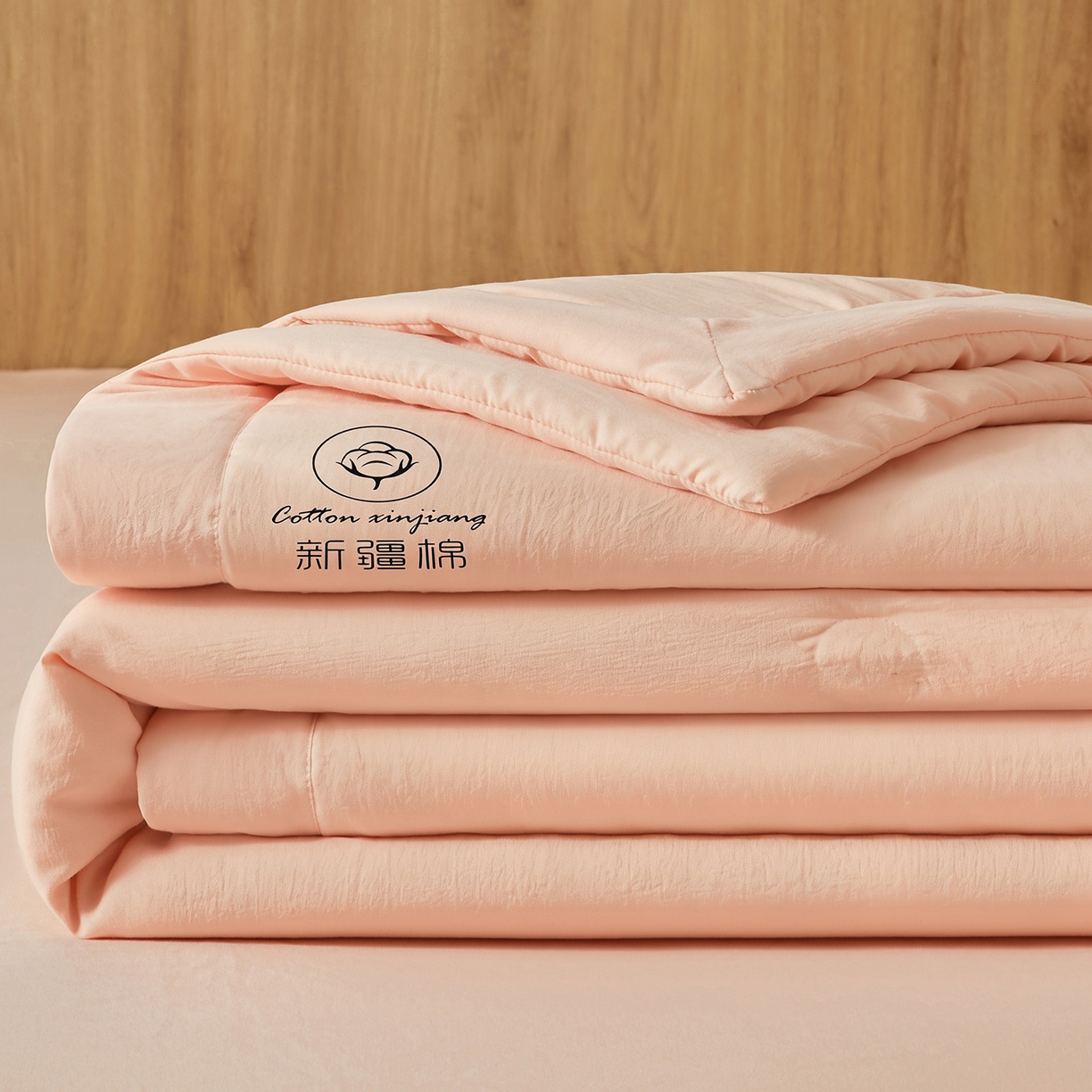 91家纺网 家纺一手货源 找家纺 晓时候 2026春夏新款纯色水洗棉双拼夏被新疆棉花被夏凉被空调被被子被芯-素夏 素夏-少女粉