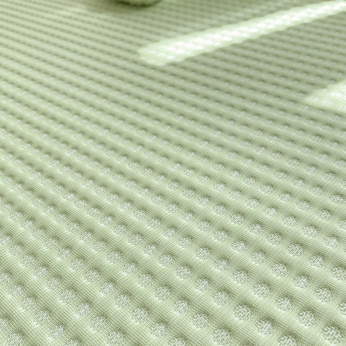 91家纺网 家纺一手货源 找家纺 七里香 2026春夏新款2026新款华夫格3D千鸟格冰豆豆凉席床裙款三件套 华夫格-果绿