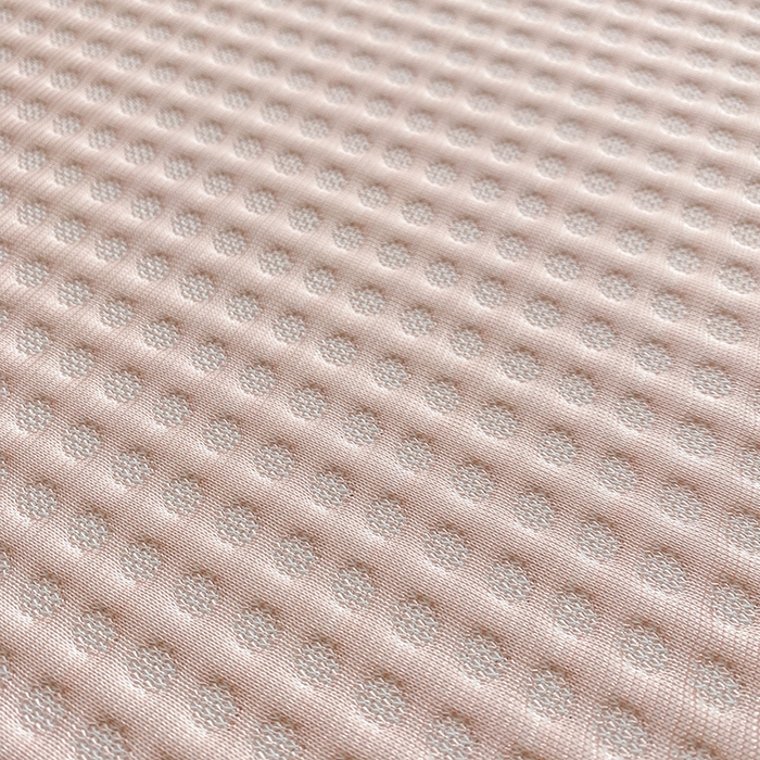 91家纺网 家纺一手货源 找家纺 七里香 2026春夏新款2026新款华夫格3D千鸟格冰豆豆凉席床裙款三件套 华夫格-粉玉