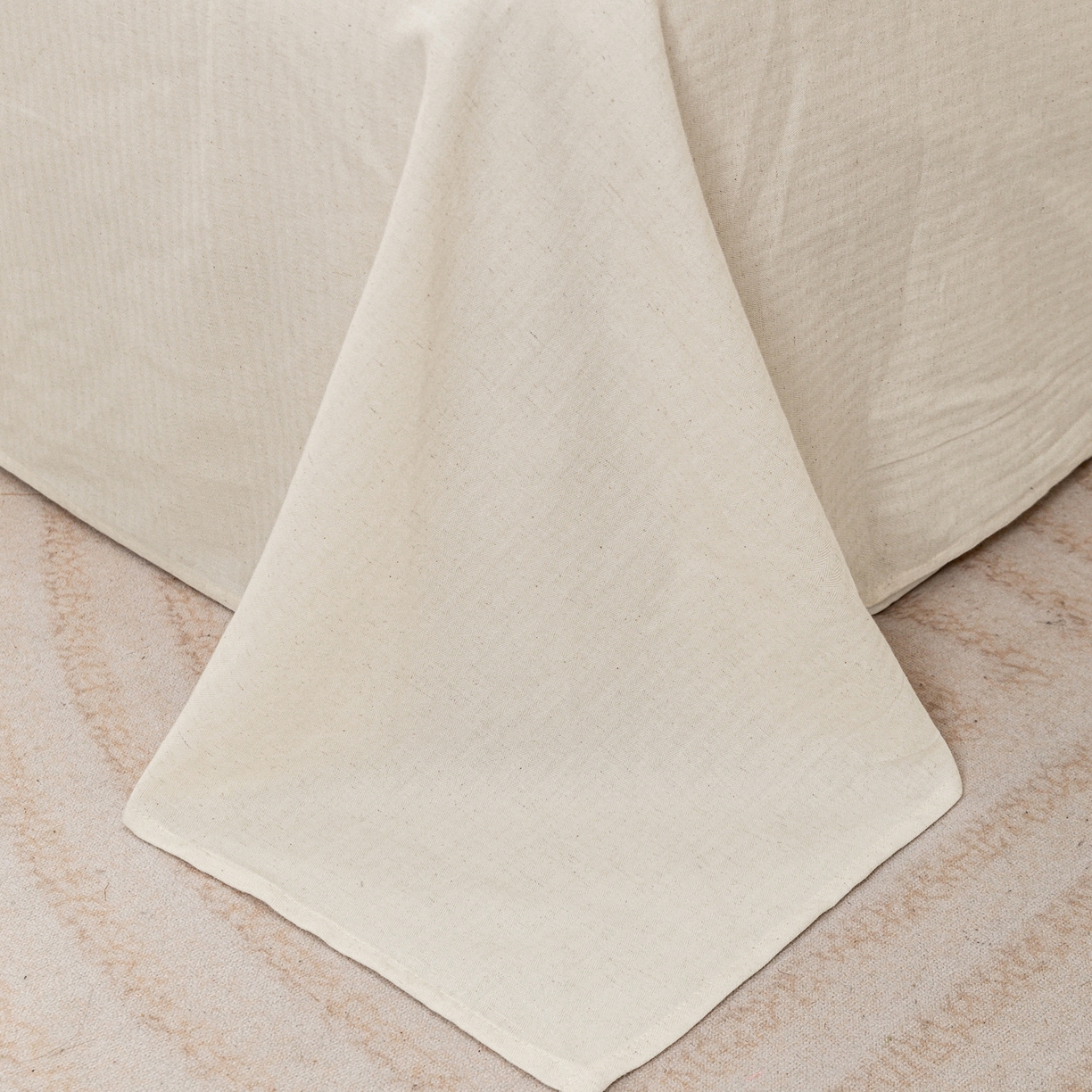 91家纺网 家纺一手货源 找家纺 泰迪爱兰Teddy ISLAND 2026春夏新款无印风A类色织棉麻提花柔软四件套 清雅