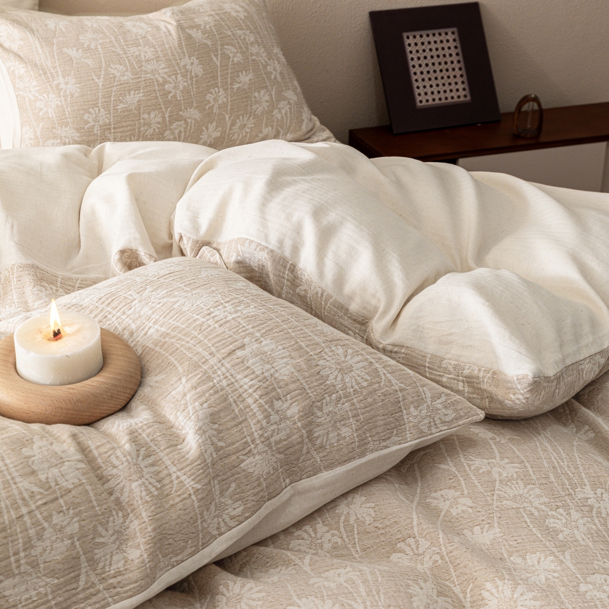 91家纺网 家纺一手货源 找家纺 （总）泰迪爱兰Teddy ISLAND 2026春夏新款无印风A类色织棉麻提花柔软四件套