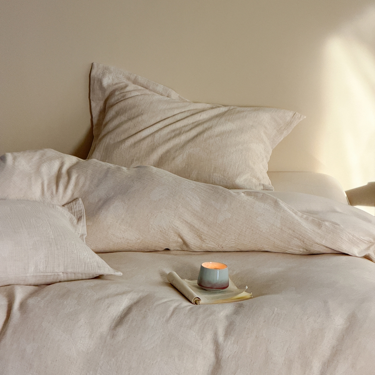 91家纺网 家纺一手货源 找家纺 泰迪爱兰Teddy ISLAND 2026春夏新款无印风A类色织棉麻提花柔软四件套 锦瑟