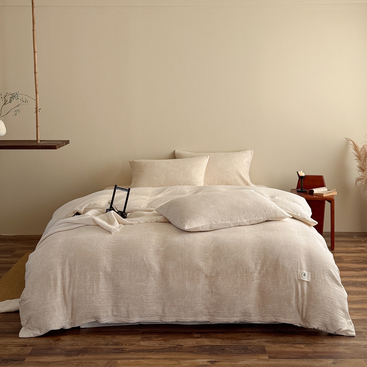 泰迪爱兰Teddy ISLAND 2026春夏新款无印风A类色织棉麻提花柔软四件套 如梦令