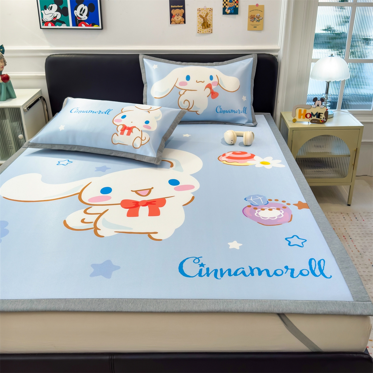 91家纺网 家纺一手货源 找家纺 兄弟坊 2026新款正版授权A类大版卡通烫光冰丝凉席冰丝席 大耳朵玉桂狗