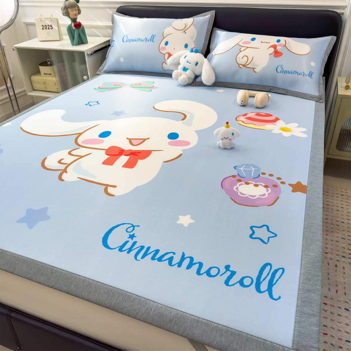 91家纺网 家纺一手货源 找家纺 兄弟坊 2026新款正版授权A类大版卡通烫光冰丝凉席冰丝席 大耳朵玉桂狗