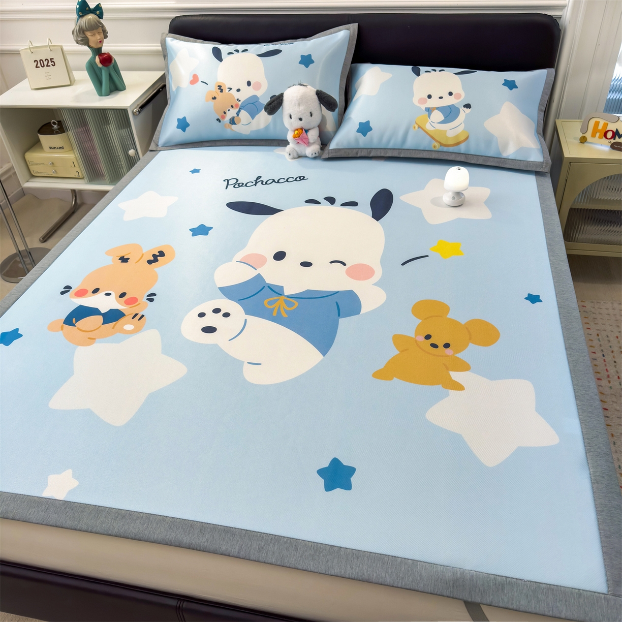 91家纺网 家纺一手货源 找家纺 兄弟坊 2026新款正版授权A类大版卡通烫光冰丝凉席冰丝席 活力帕恰