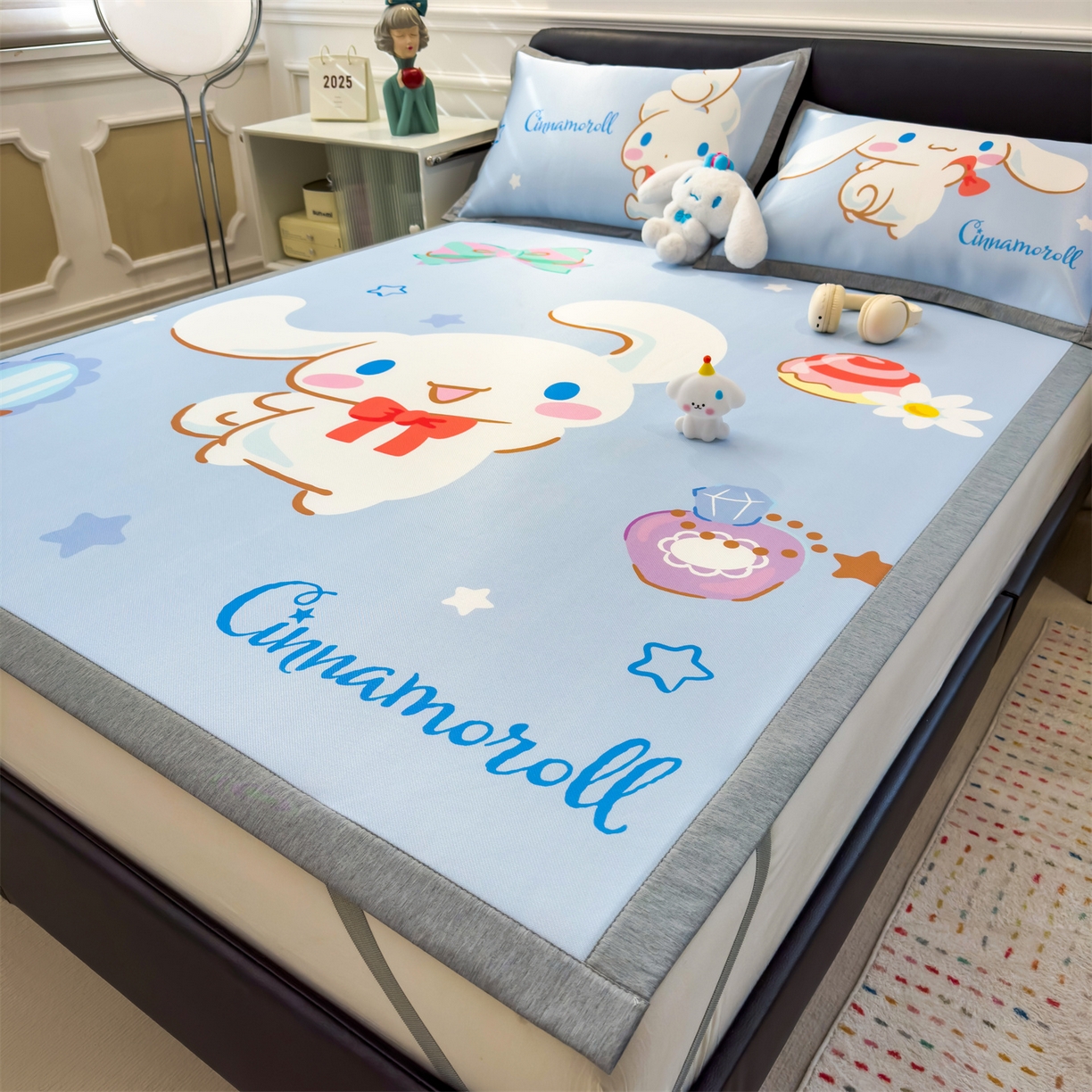 91家纺网 家纺一手货源 找家纺 兄弟坊 2026新款正版授权A类大版卡通烫光冰丝凉席冰丝席 大耳朵玉桂狗