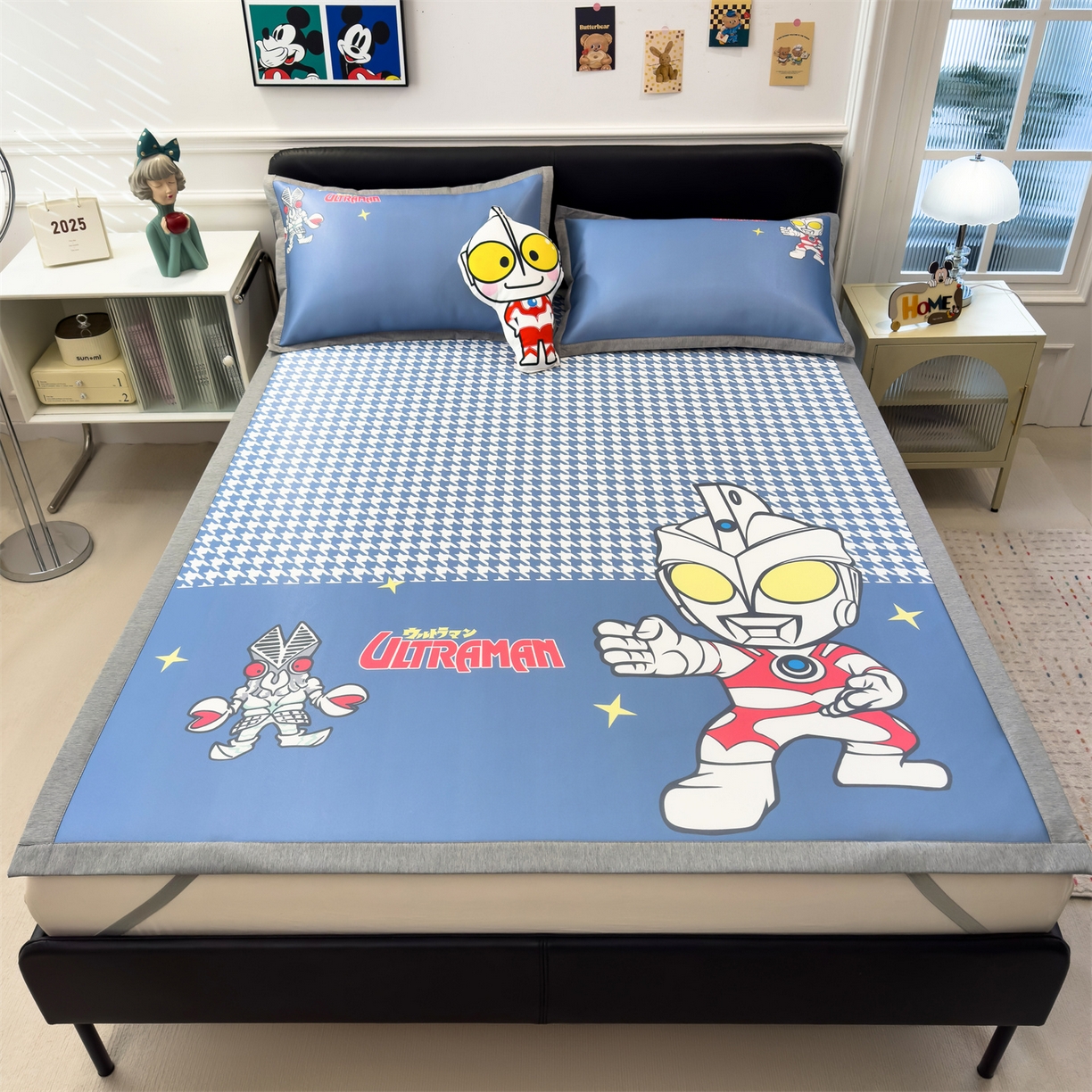 91家纺网 家纺一手货源 找家纺 兄弟坊 2026新款正版授权A类大版卡通烫光冰丝凉席冰丝席 奥特之光