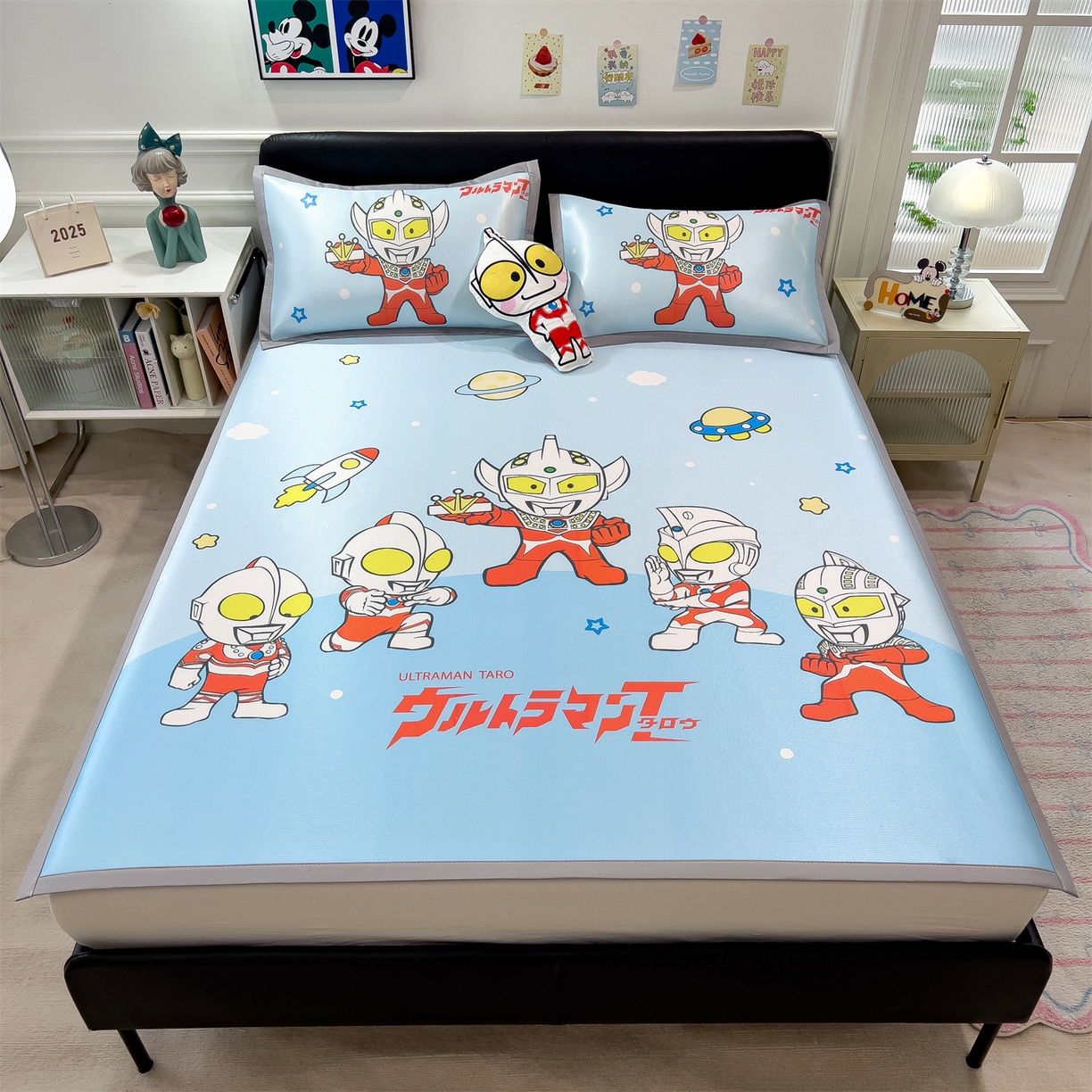 91家纺网 家纺一手货源 找家纺 兄弟坊 2026新款正版授权A类大版卡通烫光冰丝凉席冰丝席 奥特联盟