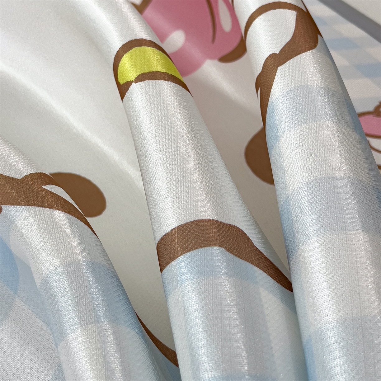 91家纺网 家纺一手货源 找家纺 兄弟坊 2026新款正版授权A类大版卡通烫光冰丝凉席冰丝席 格子kt