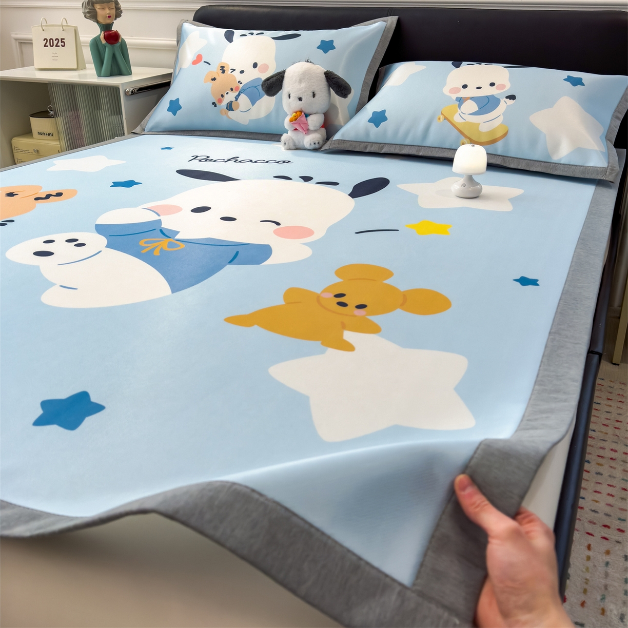 91家纺网 家纺一手货源 找家纺 兄弟坊 2026新款正版授权A类大版卡通烫光冰丝凉席冰丝席 活力帕恰