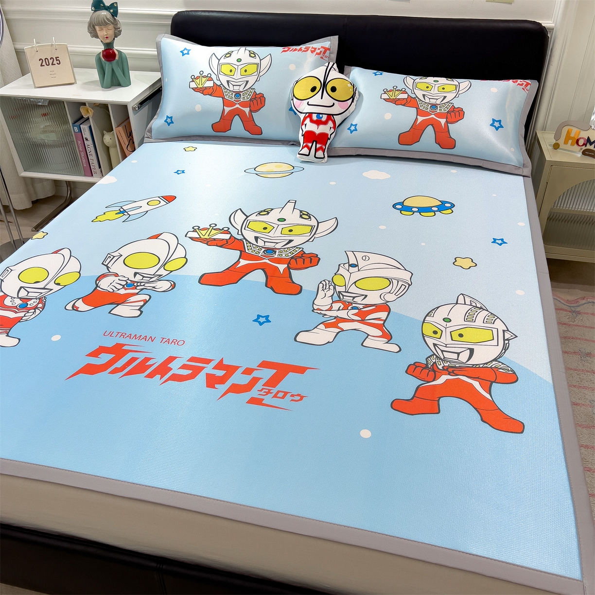 91家纺网 家纺一手货源 找家纺 兄弟坊 2026新款正版授权A类大版卡通烫光冰丝凉席冰丝席 奥特联盟