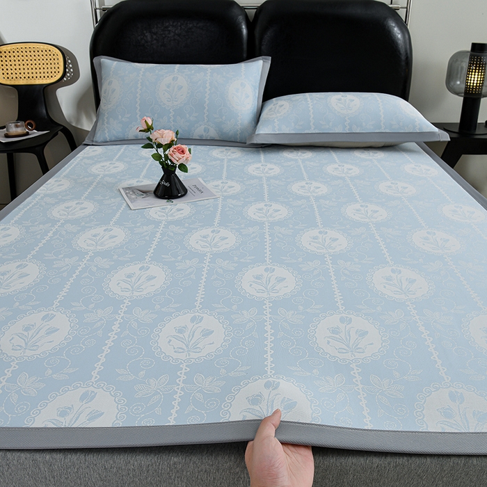 91家纺网 家纺一手货源 找家纺 （总）织雅漫 2026春夏新款提花宽边冰丝凉感软席凉席席子-云溪