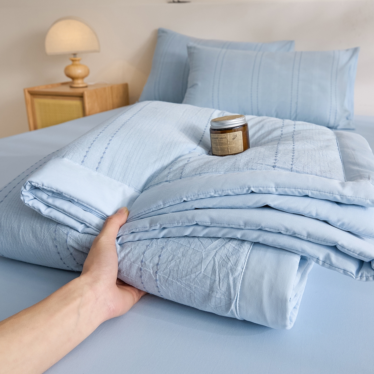 91家纺网 家纺一手货源 找家纺 （总）绒城 2026春夏新款全棉大提花棉花夏被夏凉被空调被-星空系列