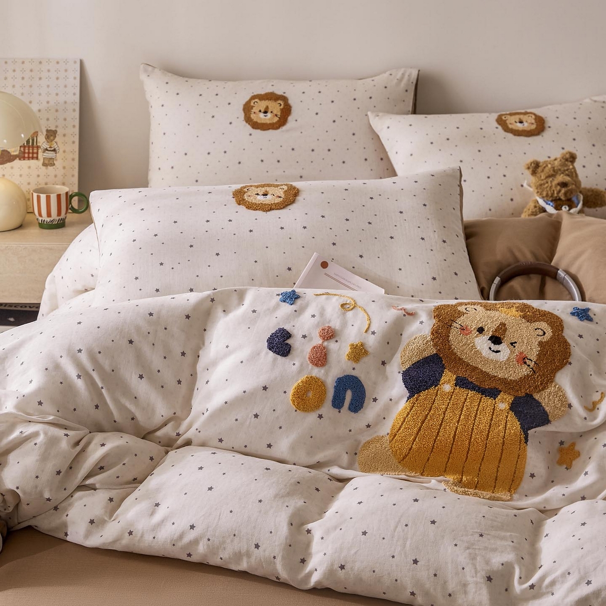 91家纺网 家纺一手货源 找家纺 麦田家纺 2026新款A类全棉双层纱毛巾绣四件套 王者归来