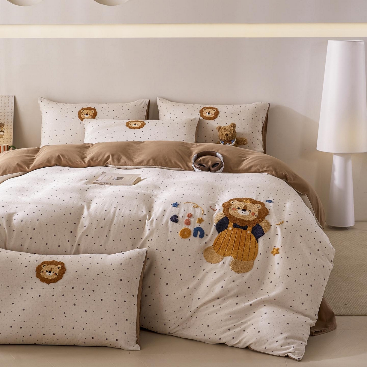 91家纺网 家纺一手货源 找家纺 麦田家纺 2026新款A类全棉双层纱毛巾绣四件套 王者归来