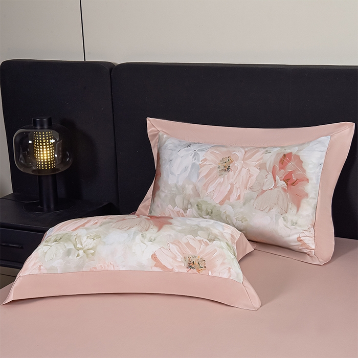 91家纺网 家纺一手货源 找家纺 赛丽雅 2026新款拼角轻奢冰丝凉感夏被四件套 悸动