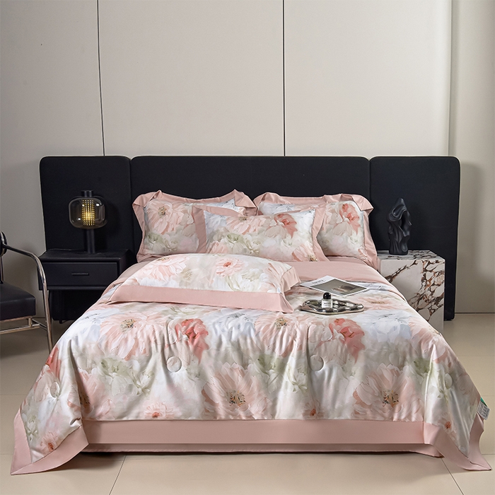 赛丽雅 2026新款拼角轻奢冰丝凉感夏被四件套 悸动