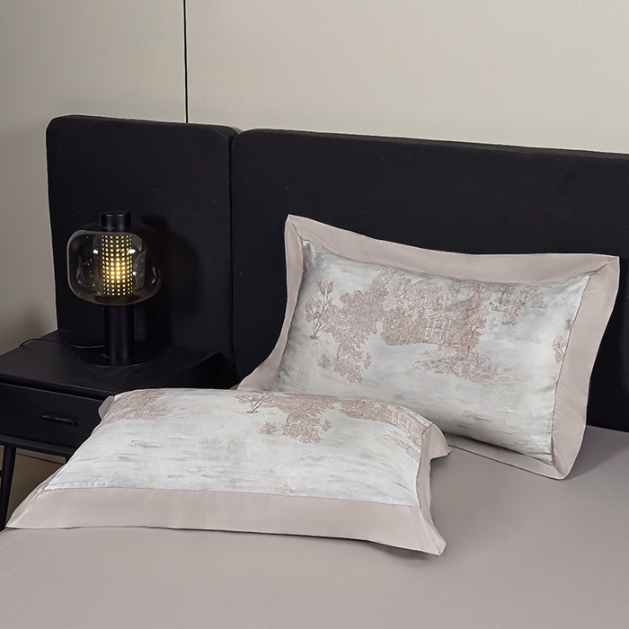 91家纺网 家纺一手货源 找家纺 赛丽雅 2026新款拼角轻奢冰丝凉感夏被四件套 曼迪