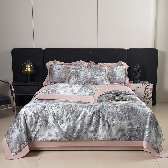 赛丽雅 2026新款拼角轻奢冰丝凉感夏被四件套 倾城