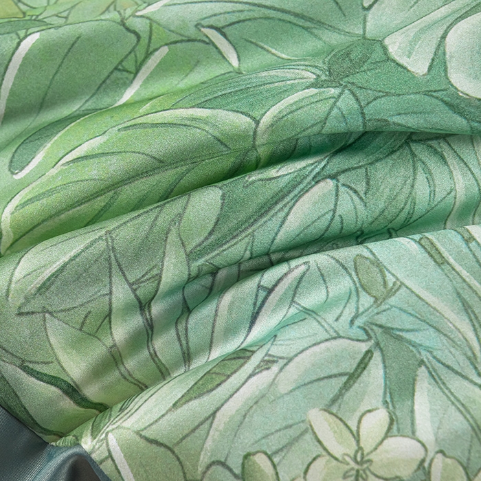 91家纺网 家纺一手货源 找家纺 赛丽雅 2026新款拼角轻奢冰丝凉感夏被四件套 热带雨林