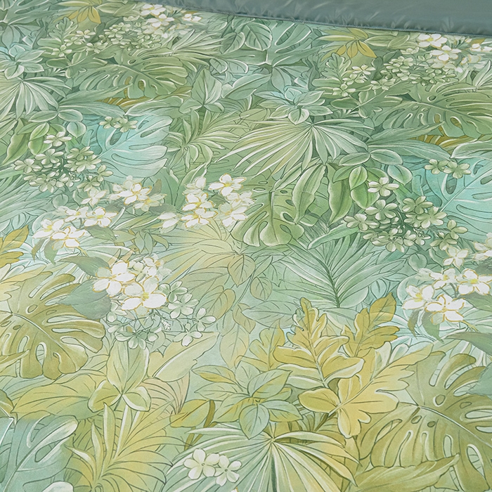 91家纺网 家纺一手货源 找家纺 赛丽雅 2026新款拼角轻奢冰丝凉感夏被四件套 热带雨林