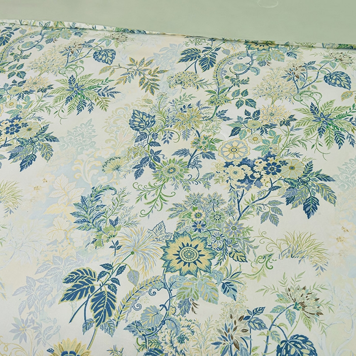 91家纺网 家纺一手货源 找家纺 赛丽雅 2026新款拼角轻奢冰丝凉感夏被四件套 赛雅-绿