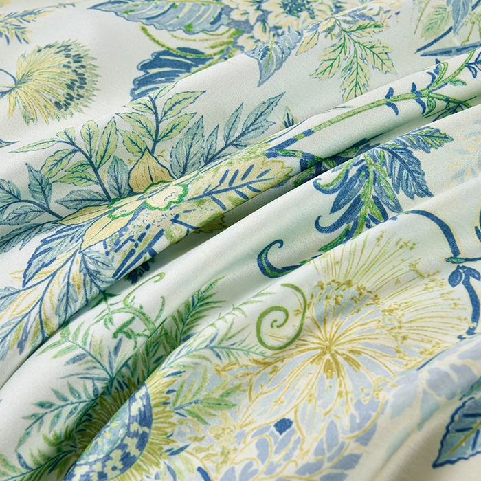 91家纺网 家纺一手货源 找家纺 赛丽雅 2026新款拼角轻奢冰丝凉感夏被四件套 赛雅-绿