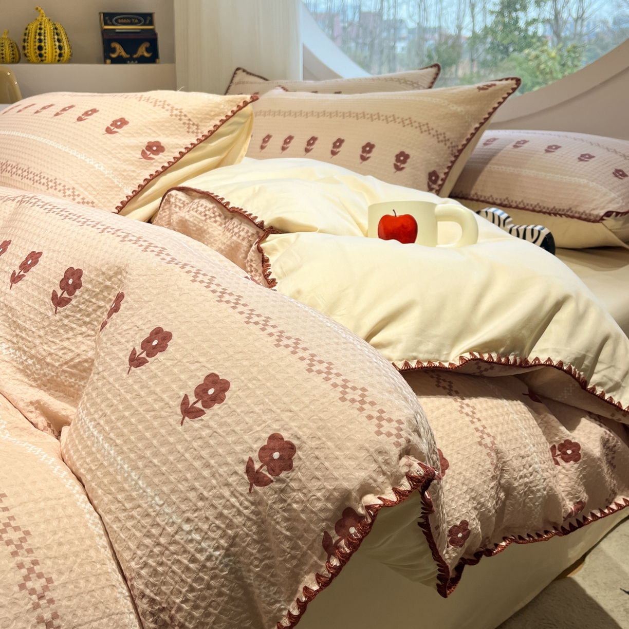 91家纺网 家纺一手货源 找家纺 （总）如一 2026新款全棉华夫格三角针工艺四件套