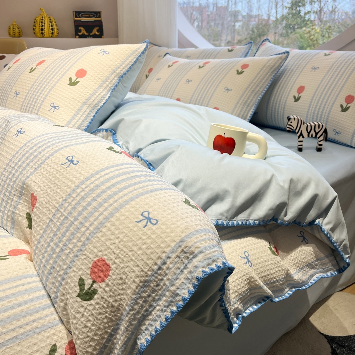 91家纺网 家纺一手货源 找家纺 （总）如一 2026新款全棉华夫格三角针工艺四件套