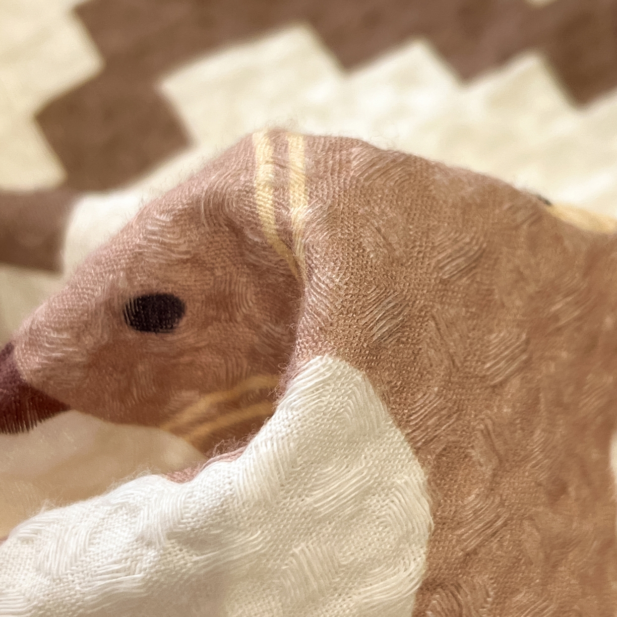 91家纺网 家纺一手货源 找家纺 如一 2026新款全棉华夫格三角针工艺四件套 小马-棕