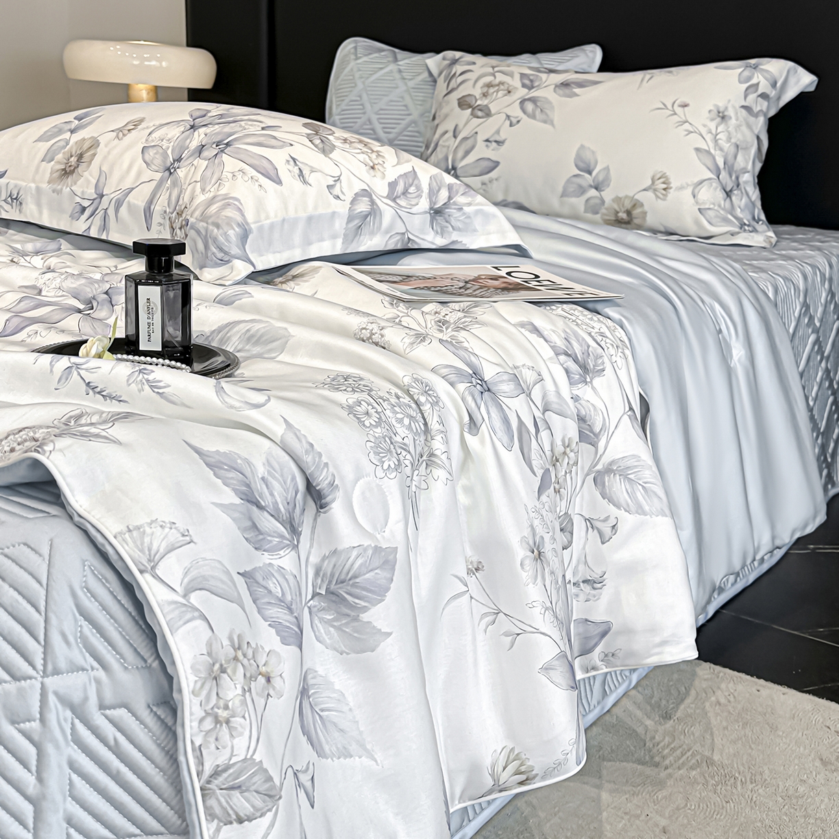 91家纺网 家纺一手货源 找家纺 （总）绒城 2026春夏新款数码印花莱赛尔天丝夏被夏凉被空调被-天印系列