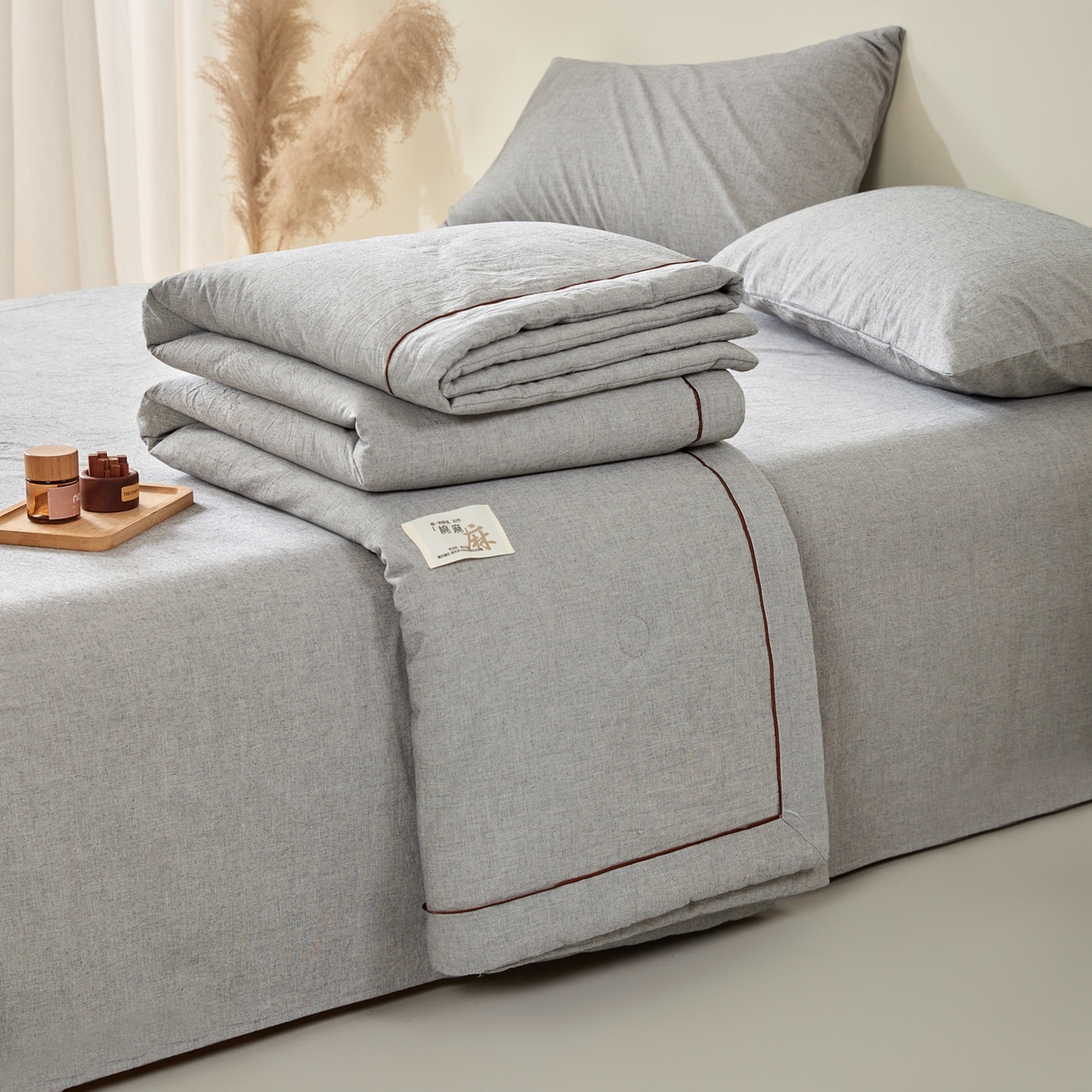 91家纺网 家纺一手货源 找家纺 （总）绒城 2026春夏新款纯色棉麻棉花夏被夏凉被空调被-麻生活系列