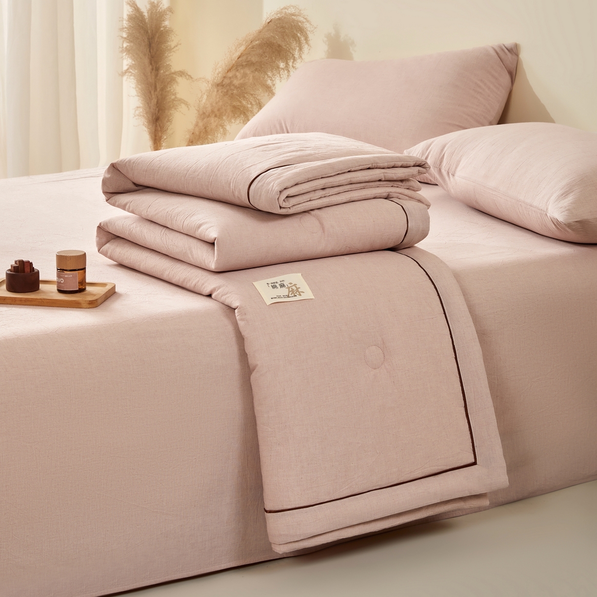 91家纺网 家纺一手货源 找家纺 （总）绒城 2026春夏新款纯色棉麻棉花夏被夏凉被空调被-麻生活系列