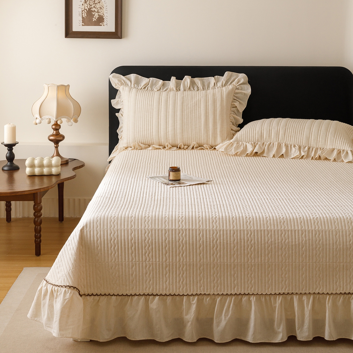 91家纺网 家纺一手货源 找家纺 菊上家纺 2026新款棉麻床盖四件套-飞鸟系列 棉麻-寻野