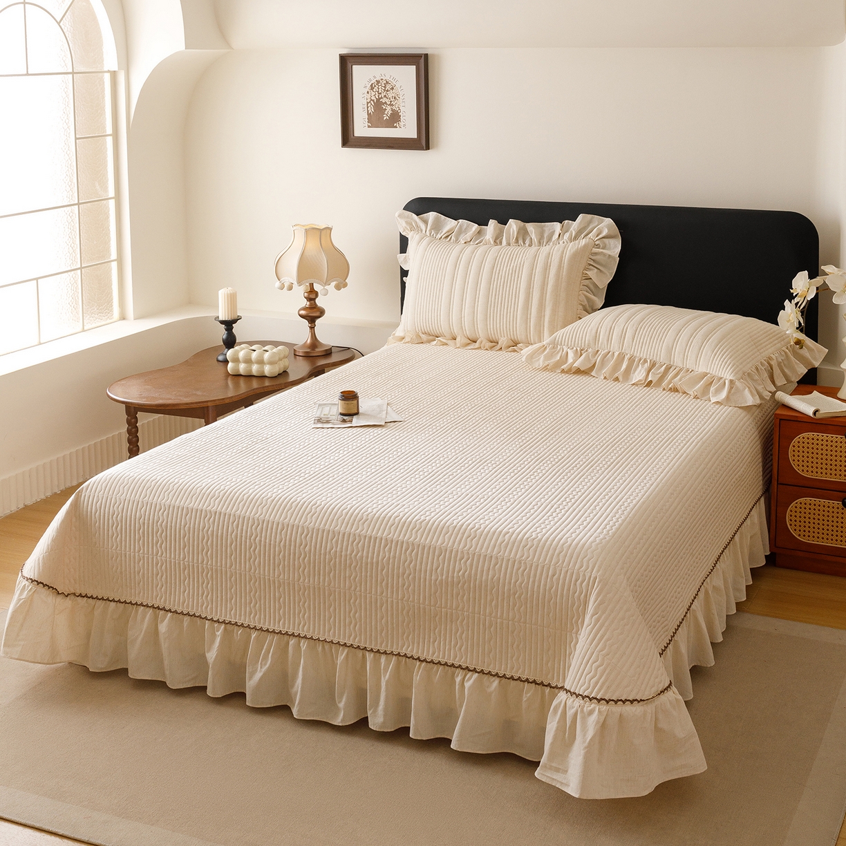 91家纺网 家纺一手货源 找家纺 菊上家纺 2026新款棉麻床盖四件套-飞鸟系列 棉麻-寻野