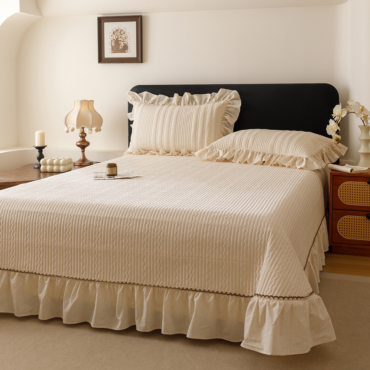 91家纺网 家纺一手货源 找家纺 菊上家纺 2026新款棉麻床盖四件套-飞鸟系列 棉麻-寻野