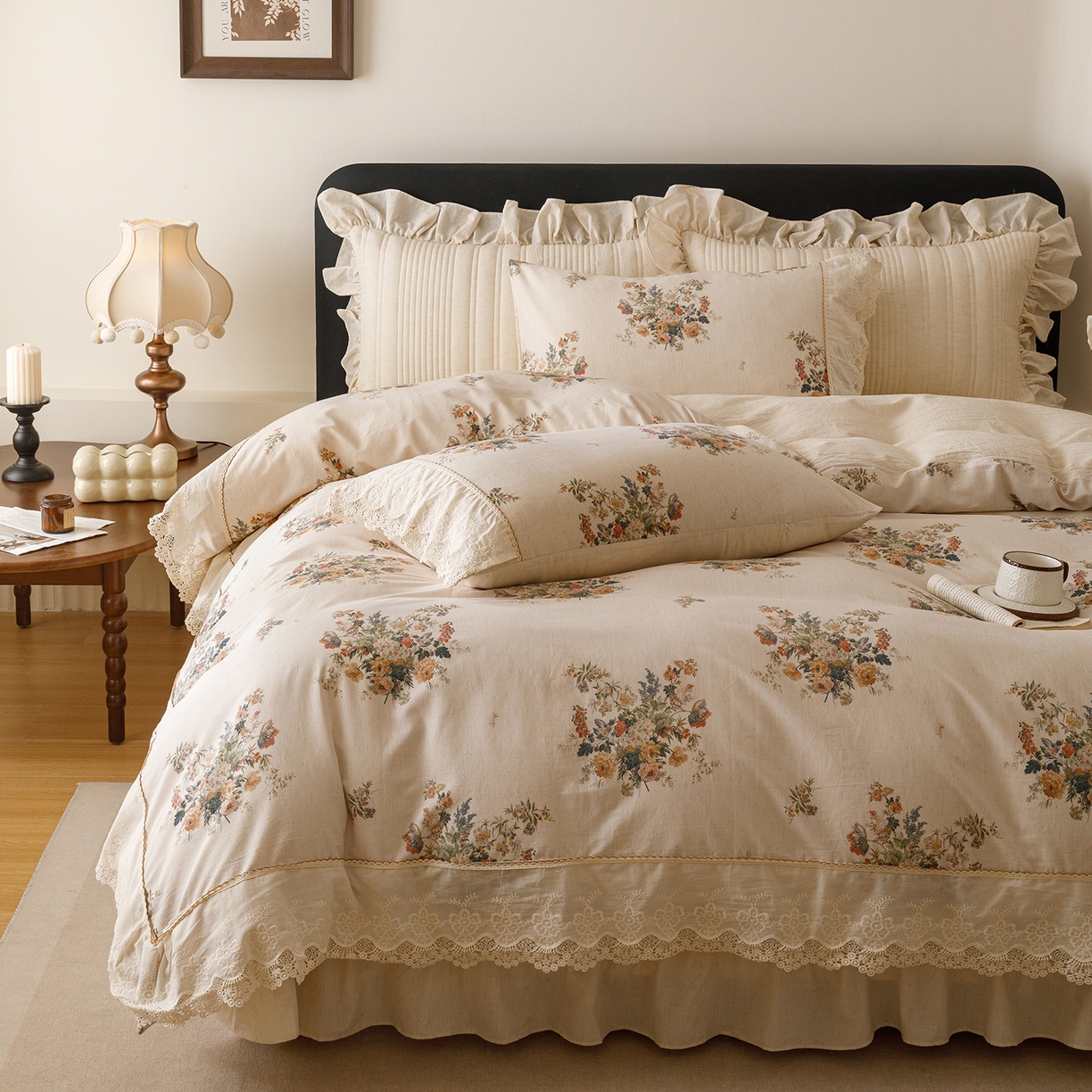 91家纺网 家纺一手货源 找家纺 菊上家纺 2026新款棉麻床盖四件套-飞鸟系列 棉麻-寻野