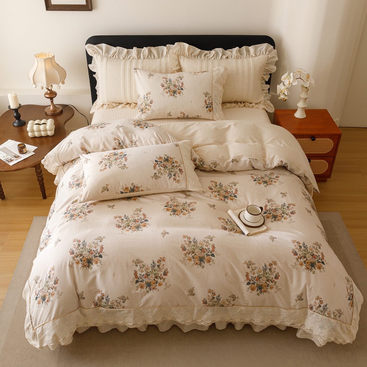 91家纺网 家纺一手货源 找家纺 菊上家纺 2026新款棉麻床盖四件套-飞鸟系列 棉麻-寻野