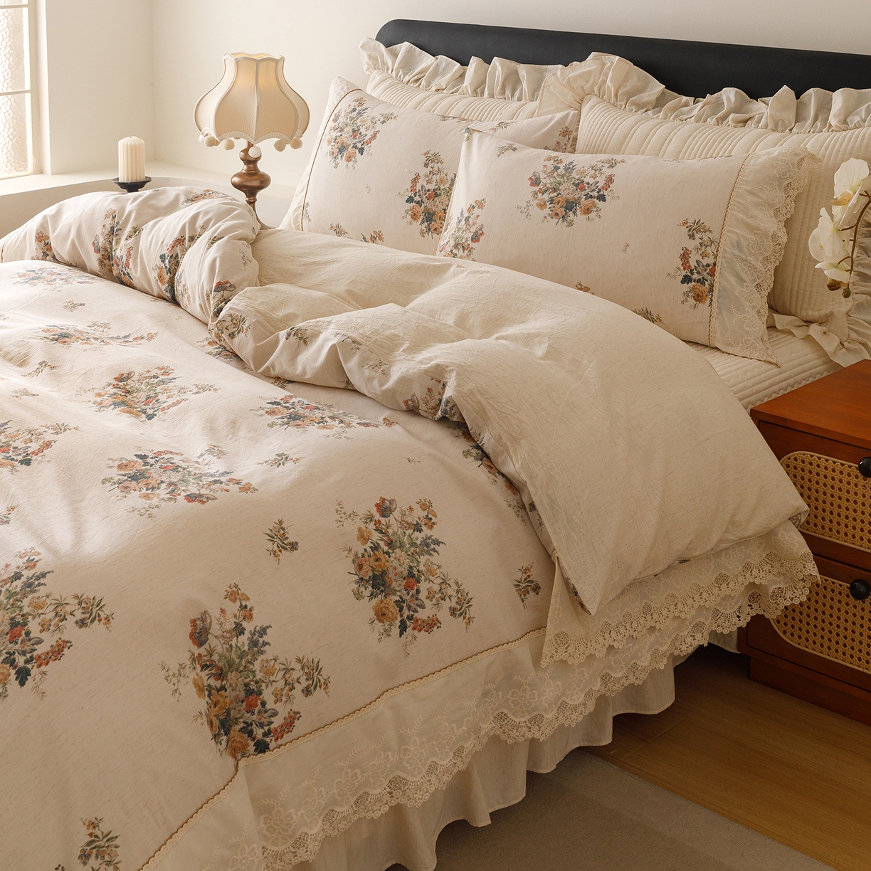 91家纺网 家纺一手货源 找家纺 菊上家纺 2026新款棉麻床盖四件套-飞鸟系列 棉麻-寻野