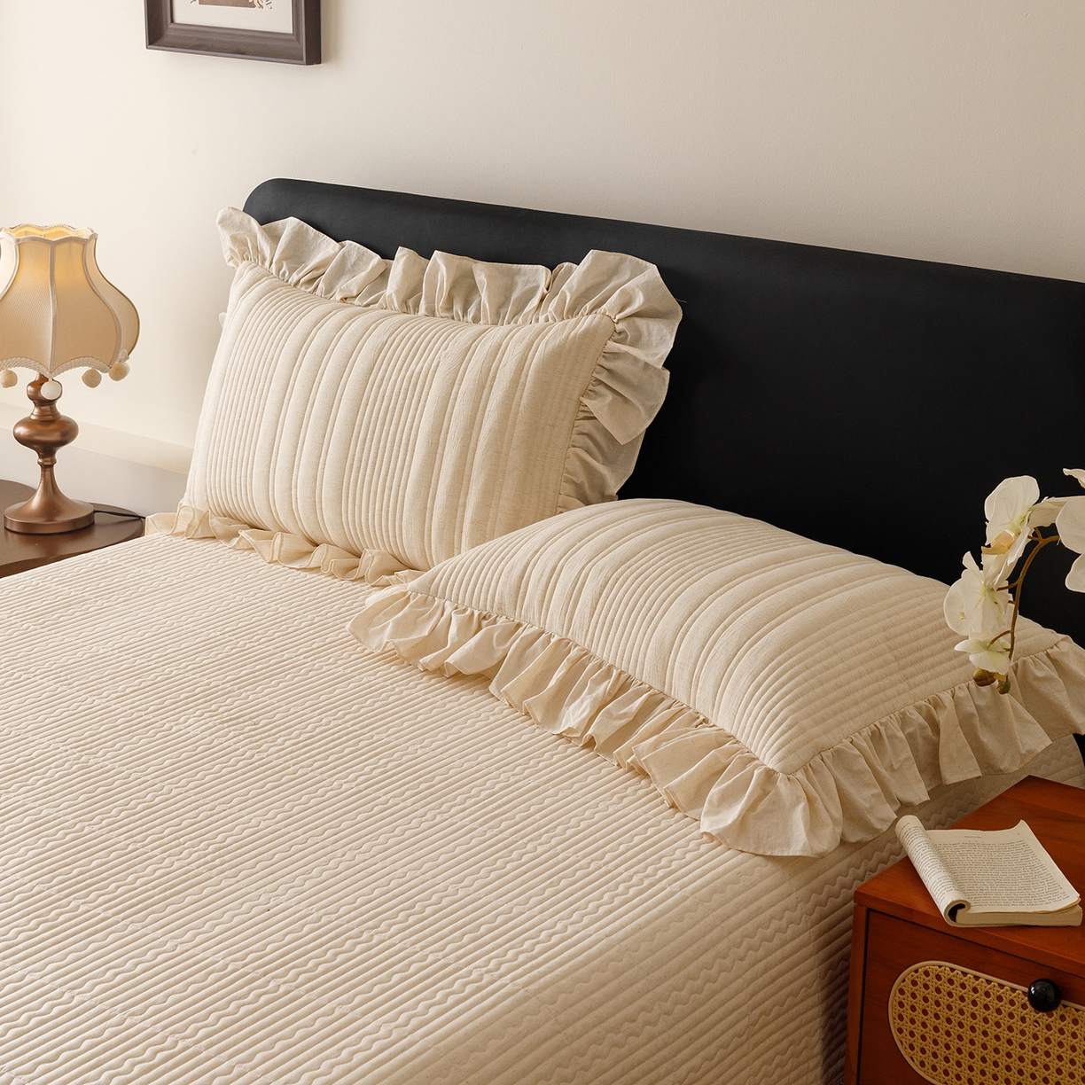 91家纺网 家纺一手货源 找家纺 菊上家纺 2026新款棉麻床盖四件套-飞鸟系列 棉麻-寻野