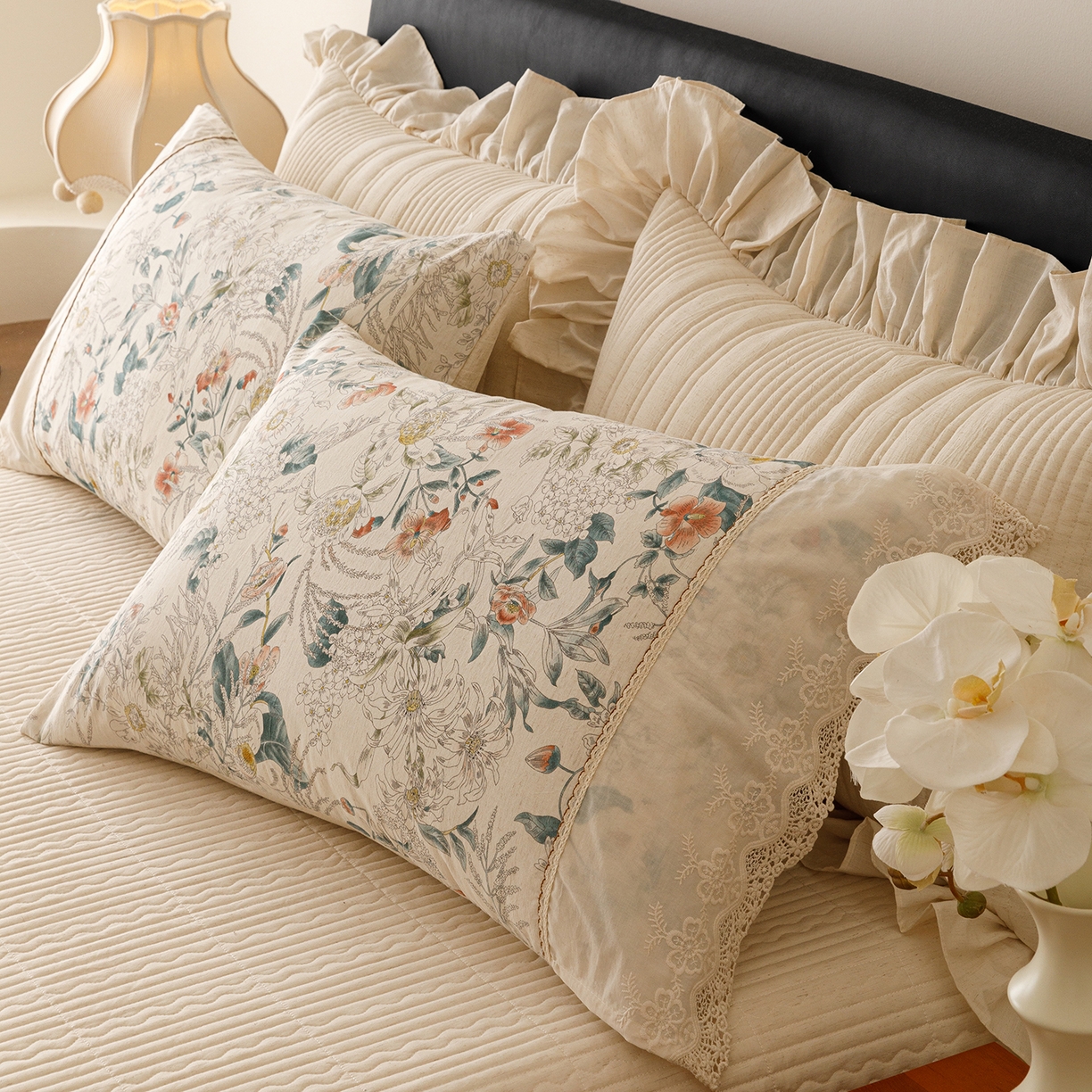 91家纺网 家纺一手货源 找家纺 菊上家纺 2026新款棉麻床盖四件套-飞鸟系列 棉麻-梦岚