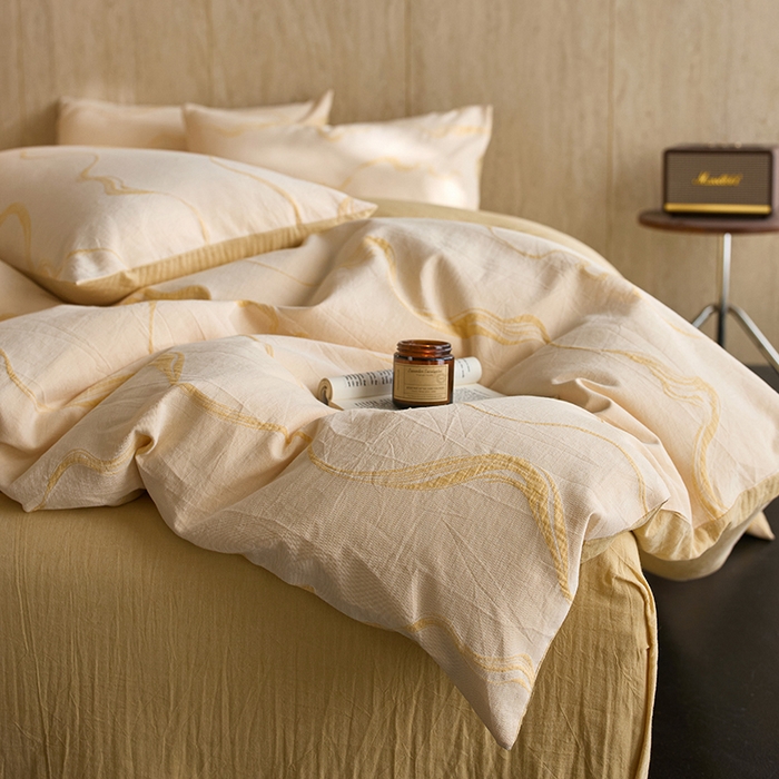 91家纺网 家纺一手货源 找家纺 （总）安莱生活 2026新款全棉纯棉色织提花水洗棉四件套