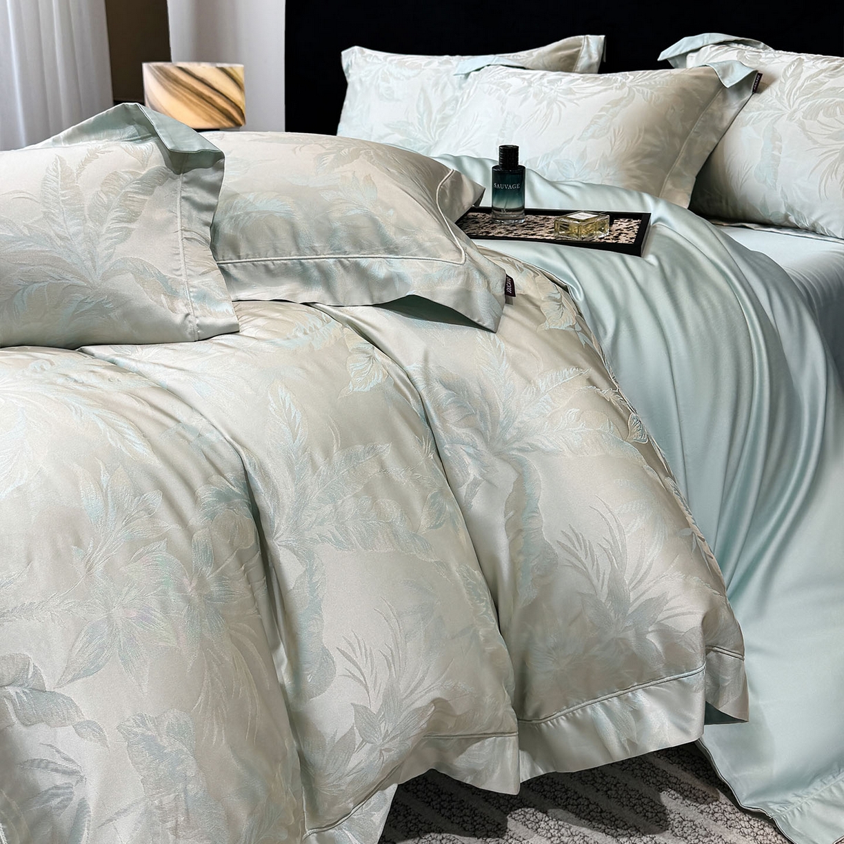 91家纺网 家纺一手货源 找家纺 （总）乔利卡沃 2026高端新品A类长绒棉纯棉四件套100全棉贡缎提花被套床单床笠轻奢风索依