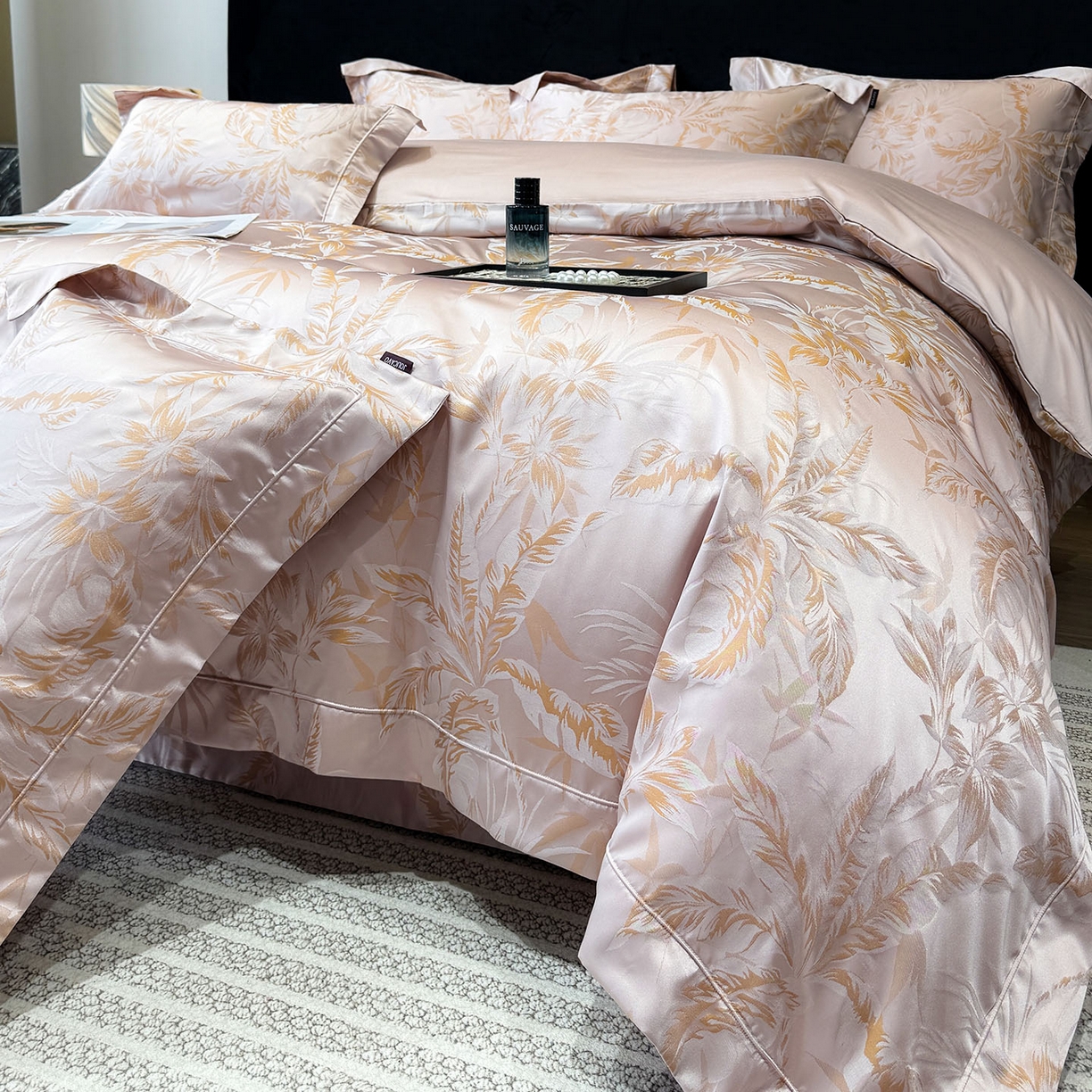 91家纺网 家纺一手货源 找家纺 （总）乔利卡沃 2026高端新品A类长绒棉纯棉四件套100全棉贡缎提花被套床单床笠轻奢风索依