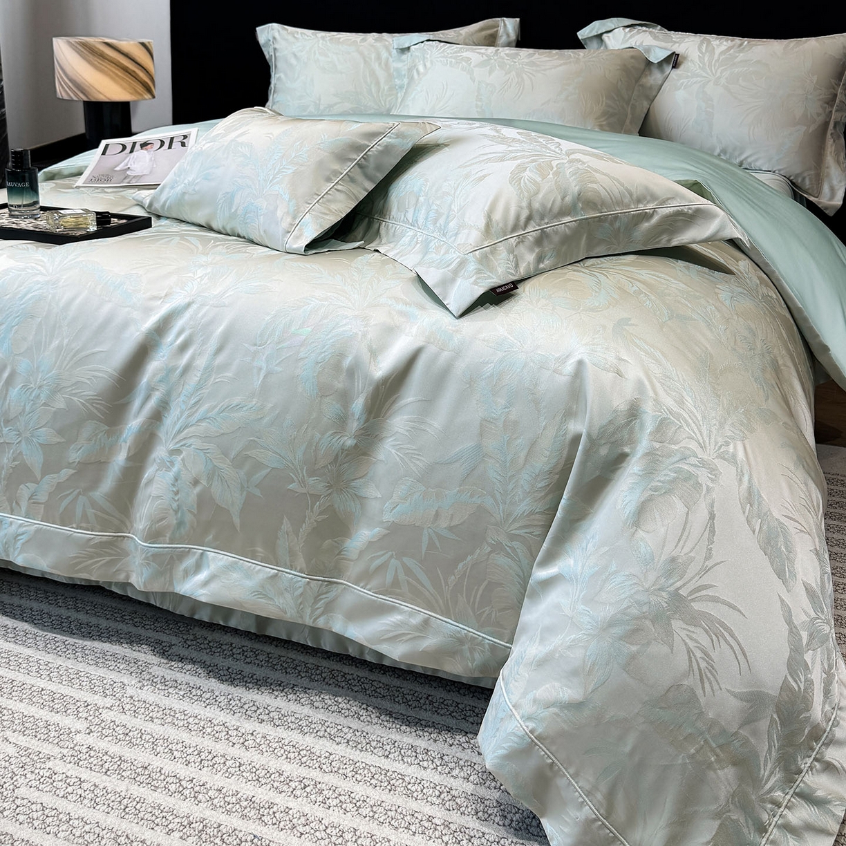 91家纺网 家纺一手货源 找家纺 （总）乔利卡沃 2026高端新品A类长绒棉纯棉四件套100全棉贡缎提花被套床单床笠轻奢风索依