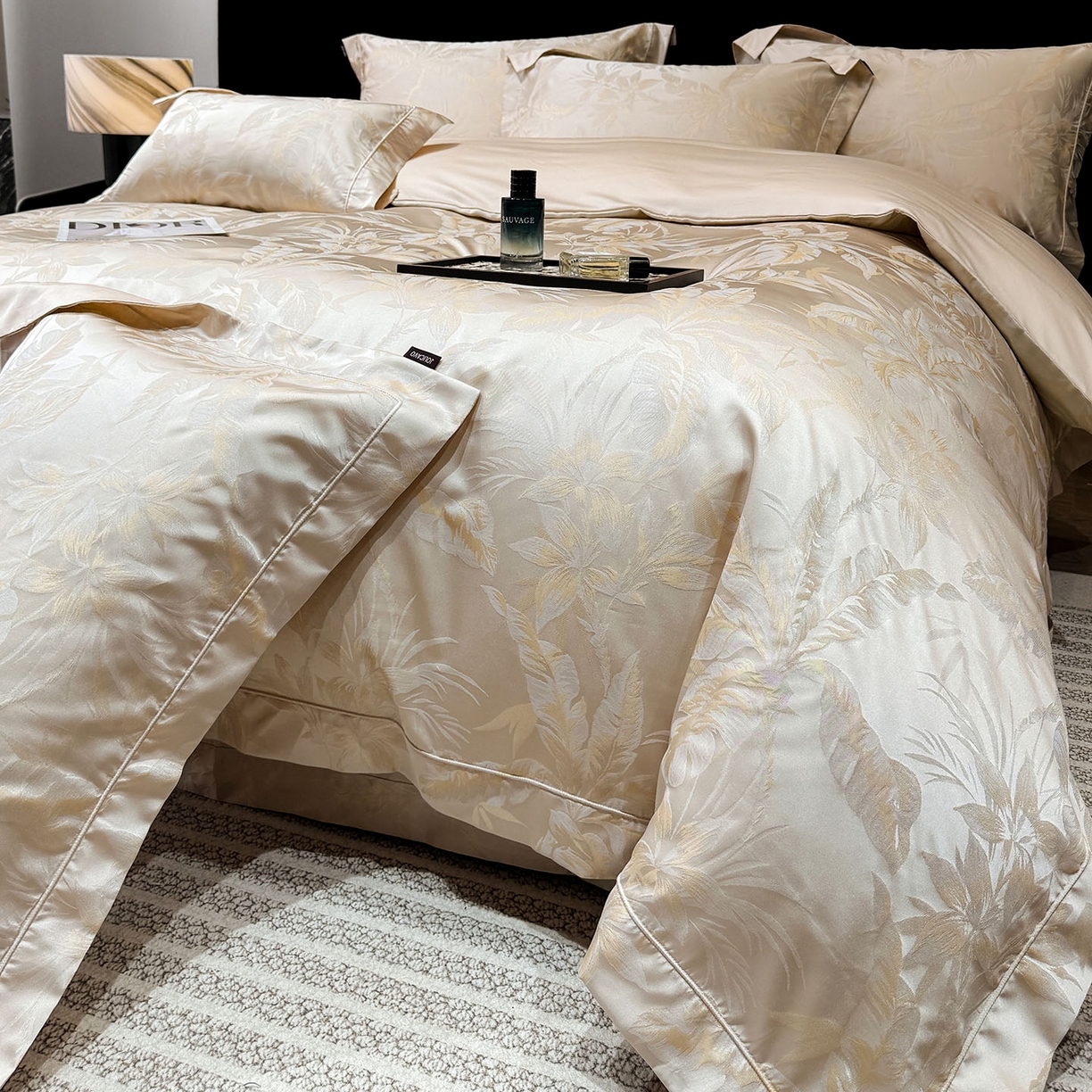 91家纺网 家纺一手货源 找家纺 （总）乔利卡沃 2026高端新品A类长绒棉纯棉四件套100全棉贡缎提花被套床单床笠轻奢风索依